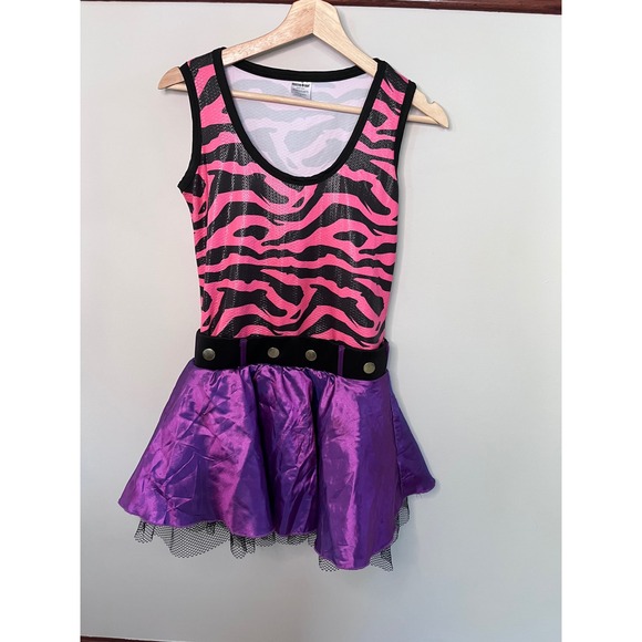monster high Dresses & Skirts - Monster High Clawdeen Wolf Costume Pink Zebra Purple Metallic Small 01573336